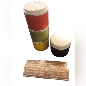 VTG Tupperware 4PC Stackable Spice Storage Containers Covers Retro Colors NEW